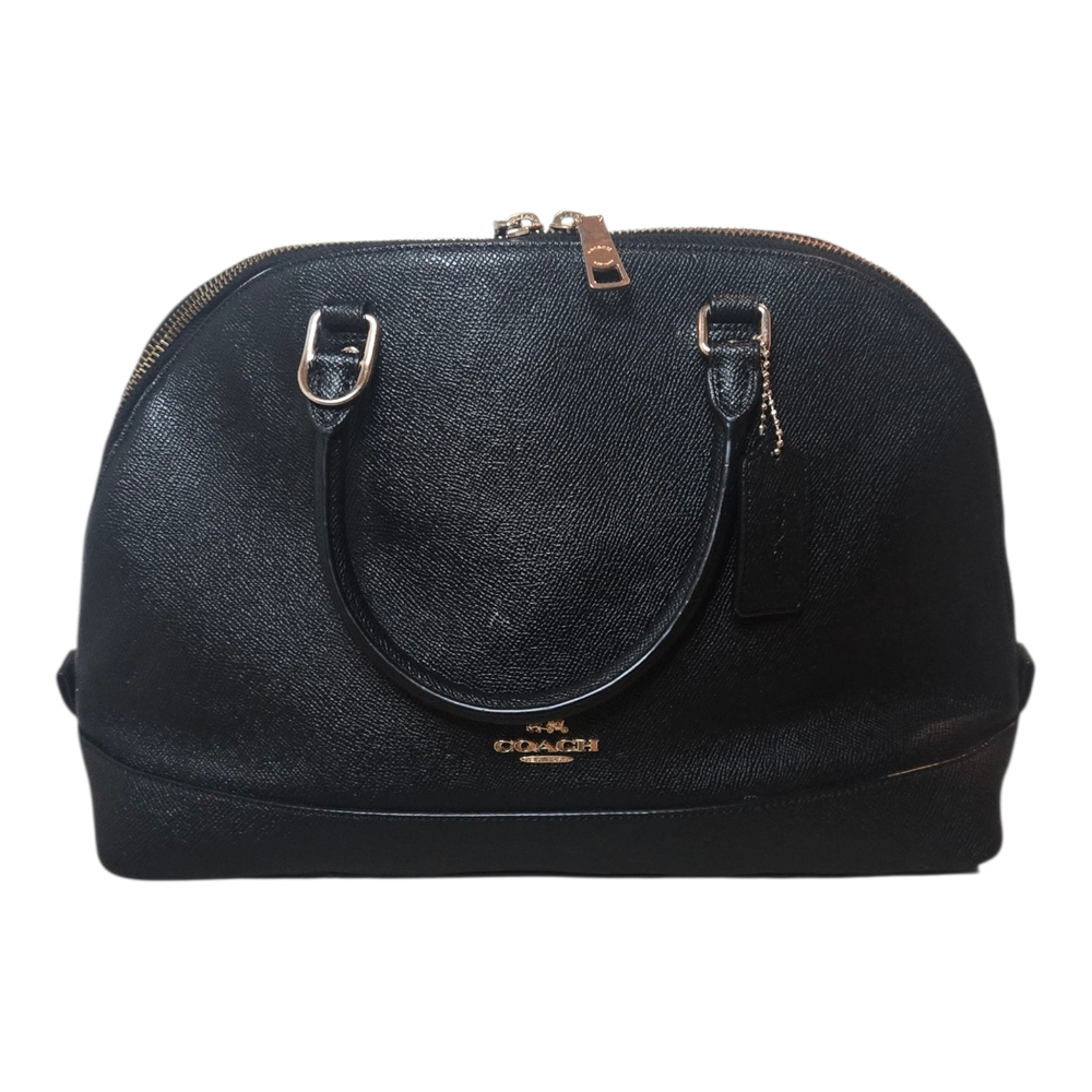 Coach Black Saffiano Dome Satchel Bag Purse Handbag - Picture 5 of 12